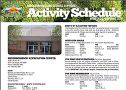 Image of Cover Activity Scheduled Winter 2019/Spring 2020